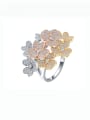 thumb 925 Sterling Silver Cubic Zirconia Flower Luxury Band Ring 0