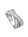 thumb 925 Sterling Silver Cubic Zirconia Cross Luxury Band Ring 3