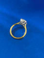 thumb 925 Sterling Silver High Carbon Diamond Geometric Minimalist Cocktail Ring 2