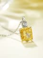 thumb 925 Sterling Silver High Carbon Diamond Yellow Flower Dainty Necklace 2