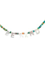 thumb Stainless steel Natural Stone Multi Color Letter Bohemia Beaded Necklace 3