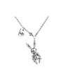 thumb 925 Sterling Silver Rabbit Hip Hop Necklace 0