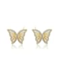 thumb 925 Sterling Silver Shell Butterfly Dainty Stud Earring 0