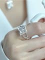 thumb 925 Sterling Silver Square Vintage Band Ring 1