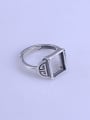thumb 925 Sterling Silver Geometric Ring Setting Stone size: 8*10mm 2