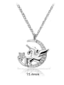thumb 925 Sterling Silver Cubic Zirconia Moon Cute Necklace 3