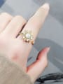 thumb 925 Sterling Silver Imitation Pearl Flower Minimalist Rotate  Band Ring 2
