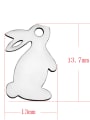 thumb Stainless steel rabbit Charm Height : 13 mm , Width: 13.7 mm 1