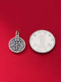 thumb S925 Silver Frosted Old Gold Wanliang Pattern Round Medal Pendant 2