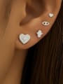 thumb 925 Sterling Silver Heart Minimalist Stud Earring 1