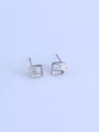 thumb 925 Sterling Silver 18K White Gold Plated Geometric Earring Setting Stone size: 5*5mm 1