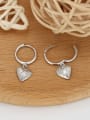 thumb 925 Sterling Silver Cubic Zirconia Heart Minimalist Huggie Earring 3