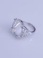 thumb 925 Sterling Silver 18K White Gold Plated Geometric Ring Setting Stone size: 15.5*18mm 1
