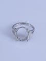 thumb 925 Sterling Silver 18K White Gold Plated Geometric Ring Setting Stone size: 11*14mm 0