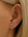 thumb 925 Sterling Silver Cubic Zirconia Geometric Dainty Stud Earring 1