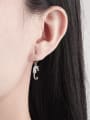 thumb 925 Sterling Silver Cubic Zirconia Icon Vintage Huggie Earring 2