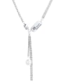 thumb 925 Sterling Silver Freshwater Pearl Geometric Vintage Lariat Necklace 0