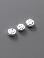 thumb S925 Silver Distressed 6mm Horizontal Perforated Smiley Face Beads 1