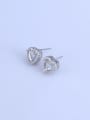 thumb 925 Sterling Silver 18K White Gold Plated Heart Earring Setting Stone size: 5*5mm 2