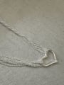 thumb 925 Sterling Silver Heart Vintage Multi Strand Necklace 3