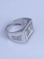 thumb 925 Sterling Silver 18K White Gold Plated Geometric Ring Setting Stone size: 9*12mm 2