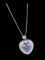 thumb 925 Sterling Silver Cubic Zirconia Heart Luxury Necklace 1