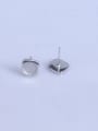 thumb 925 Sterling Silver 18K White Gold Plated Geometric Earring Setting Stone size: 6*6mm 1