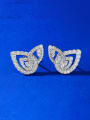 thumb 925 Sterling Silver Cubic Zirconia Heart Luxury Cluster Earring 0