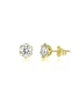 thumb 925 Sterling Silver Moissanite Geometric Dainty Stud Earring 2