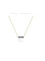 thumb 925 Sterling Silver Cubic Zirconia Geometric Dainty Link Necklace 4