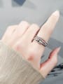 thumb 925 Sterling Silver Cubic Zirconia Geometric Dainty  Can Be Rotated  Stackable Ring 2