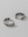 thumb 925 Sterling Silver Hollow Geometric Chain Vintage Huggie Earring 2