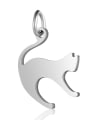 thumb Stainless steel Cat Charm Height : 14.5mm , Width: 21 mm 0
