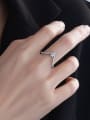 thumb 925 Sterling Silver Cubic Zirconia Triangle Dainty Band Ring 1