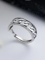 thumb 925 Sterling Silver Geometric Vintage Hollow  Geometric Chain Band Ring 2