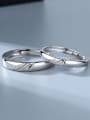 thumb 925 Sterling Silver Geometric Minimalist Couple Ring 2