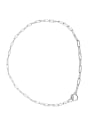 thumb 925 Sterling Silver Hollow Geometric Chain Minimalist Necklace 1