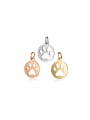 thumb Stainless steel Hollow dog paw polished small pendant with ring 1