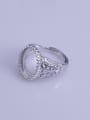 thumb 925 Sterling Silver 18K White Gold Plated Oval Ring Setting Stone size: 11*15mm 1