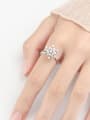 thumb 925 Sterling Silver Cubic Zirconia Rotate Flower Cute Band Ring 1