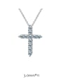 thumb 925 Sterling Silver Moissanite Cross Dainty Regligious Necklace 4