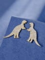 thumb 925 Sterling Silver Cubic Zirconia Dinosaur Luxury Cluster Earring 2