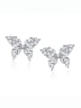 thumb 925 Sterling Silver Cubic Zirconia Butterfly Luxury Stud Earring 0