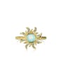 thumb 925 Sterling Silver Synthetic Opal Sun Dainty Band Ring 0