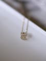 thumb 925 Sterling Silver Cubic Zirconia Geometric Dainty Necklace 0