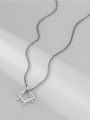 thumb 925 Sterling Silver Geometric Minimalist Bead Chain Necklace 2