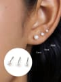 thumb 925 Sterling Silver Imitation Pearl Ball Minimalist Stud Earring 2