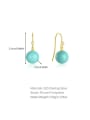 thumb 925 Sterling Silver Turquoise Geometric Dainty Drop Earring 3