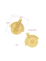 thumb Round Matte Gold Pendant Gold Plated Tree Palm English Letter Jewelry Accessories 1