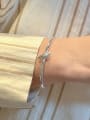 thumb 925 Sterling Silver Irregular Vintage Bangle 1